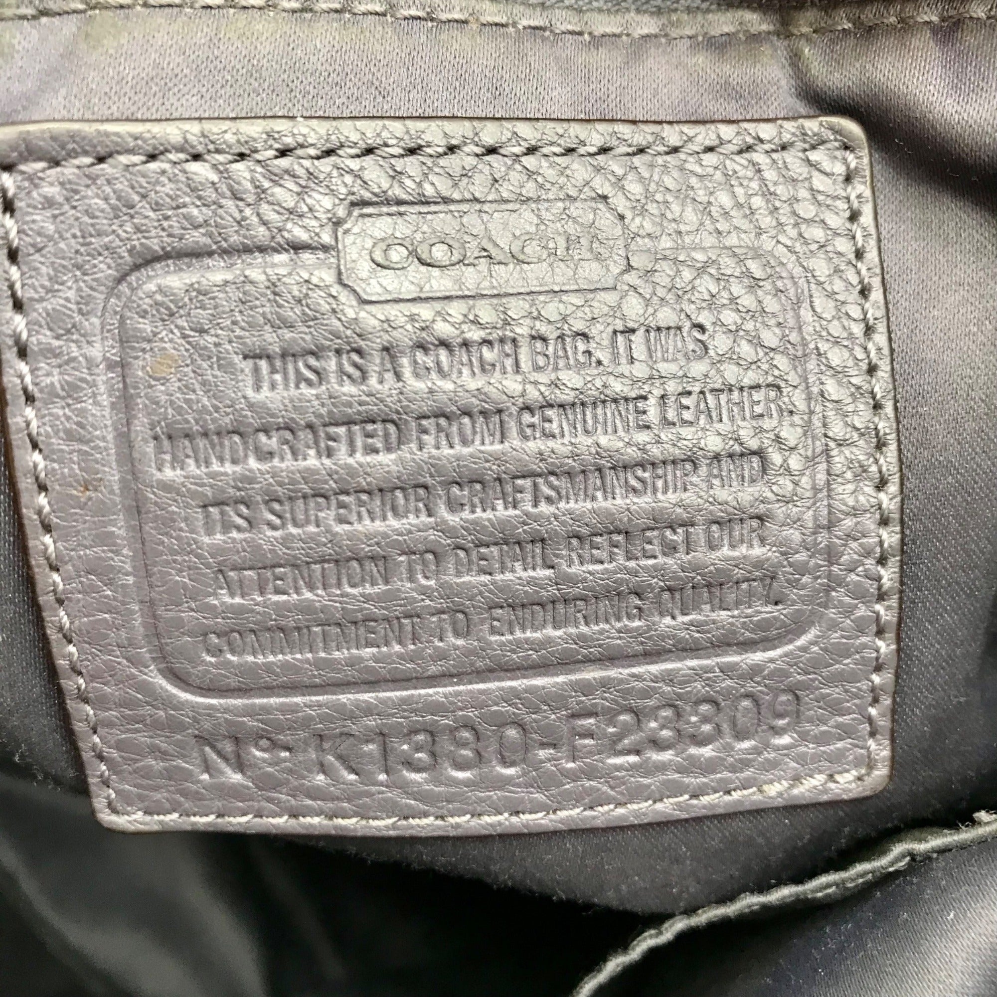 Coach Dark Gray Pebbled Leather Avery Hobo Bag F23309