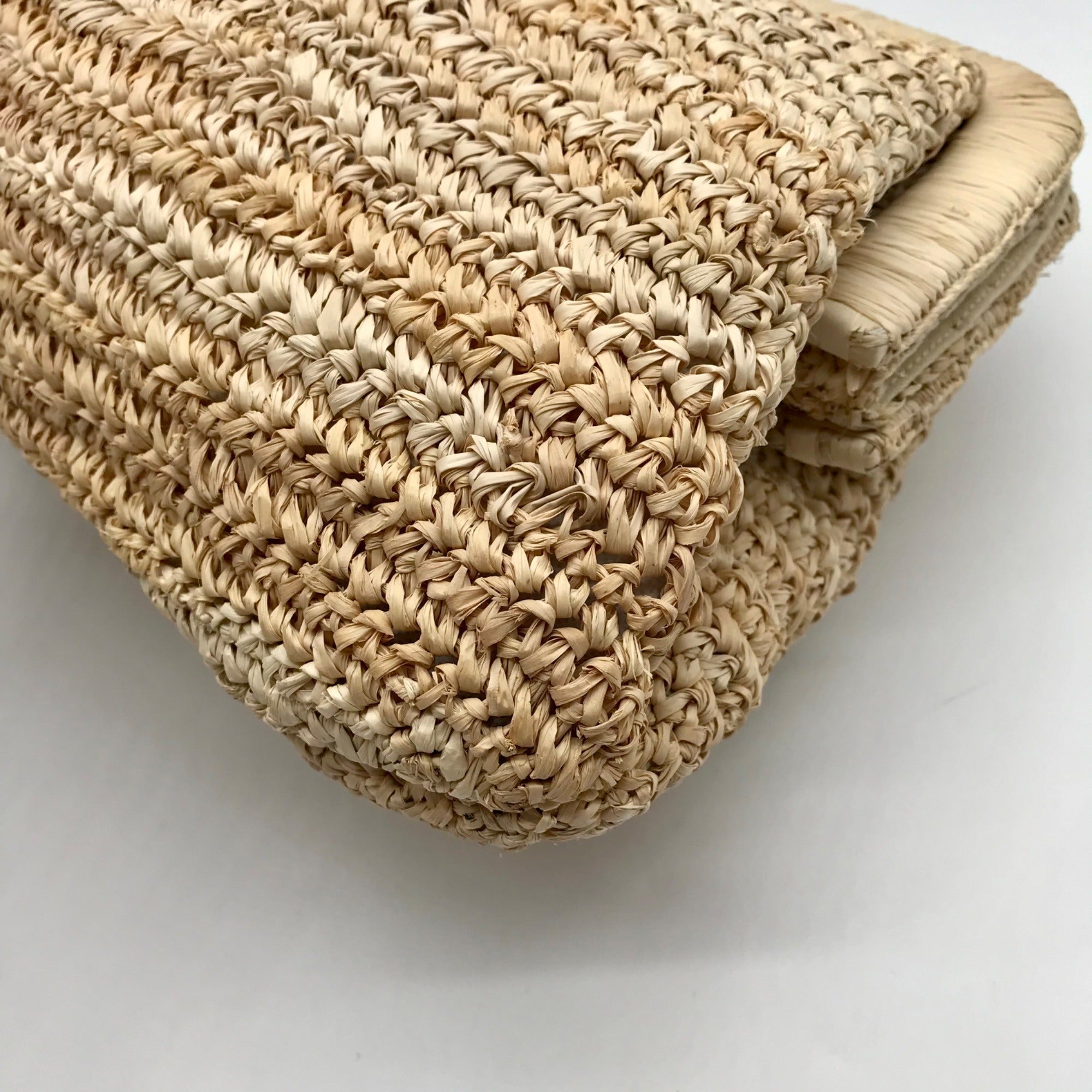 Kayu Khaki Straw Framed Clutch Bag