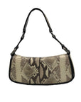 Tommy Bahama Cream & Black Snake Embossed Shoulder Bag