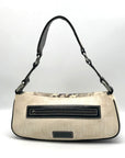 Tommy Bahama Cream & Black Snake Embossed Shoulder Bag