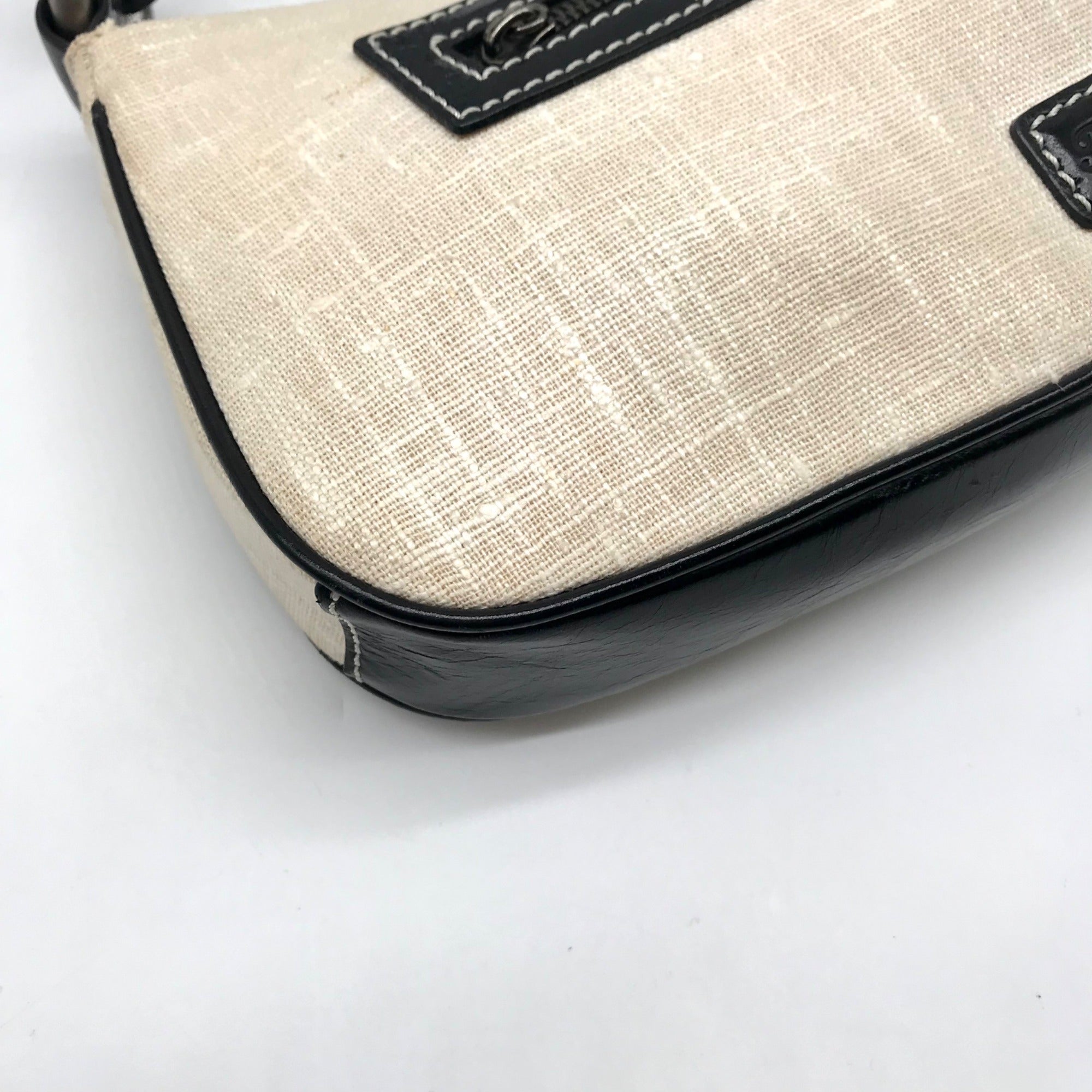 Tommy Bahama Cream &amp; Black Snake Embossed Shoulder Bag