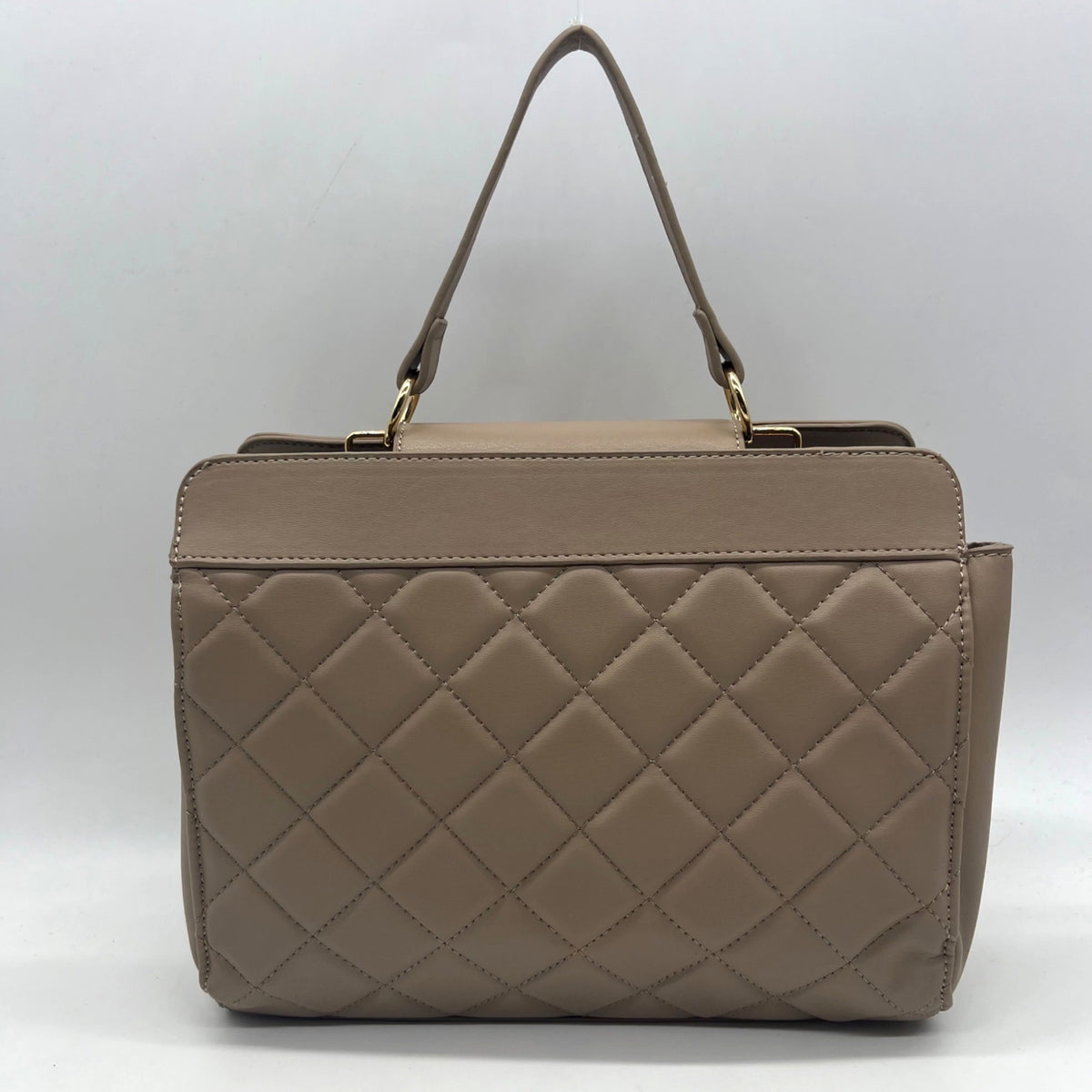Badgley Mischka Nude Quilted Faux Leather Convertible Handbag