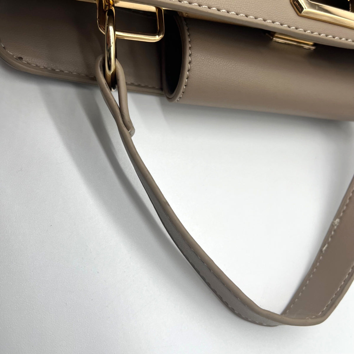 Badgley Mischka Nude Quilted Faux Leather Convertible Handbag