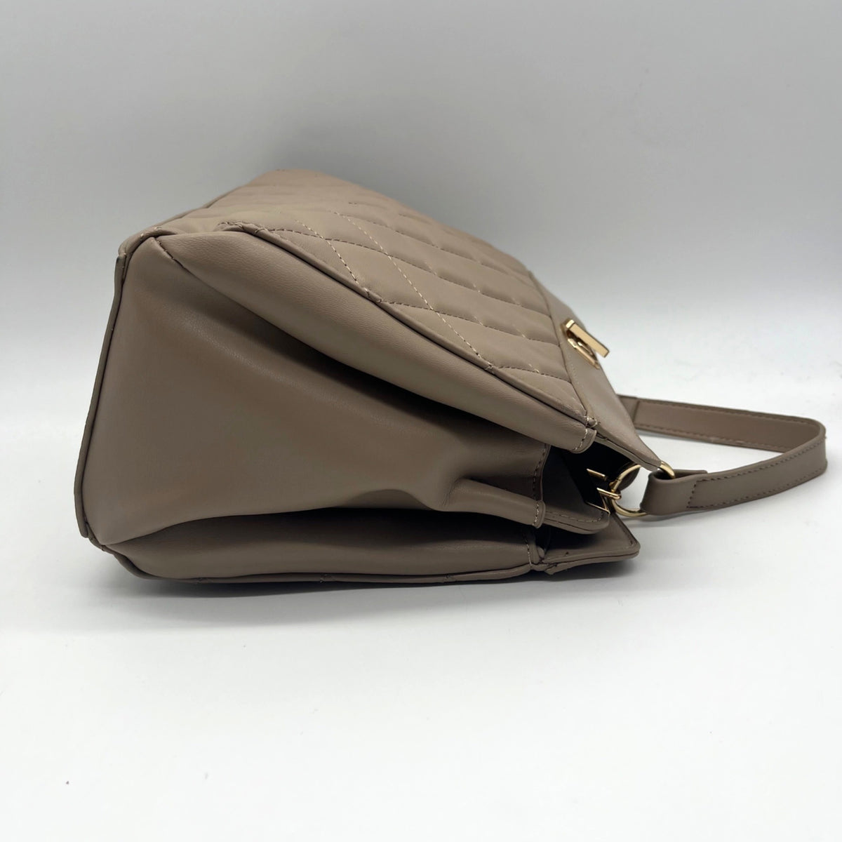 Badgley Mischka Nude Quilted Faux Leather Convertible Handbag