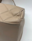 Badgley Mischka Nude Quilted Faux Leather Convertible Handbag