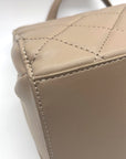 Badgley Mischka Nude Quilted Faux Leather Convertible Handbag