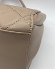 Badgley Mischka Nude Quilted Faux Leather Convertible Handbag