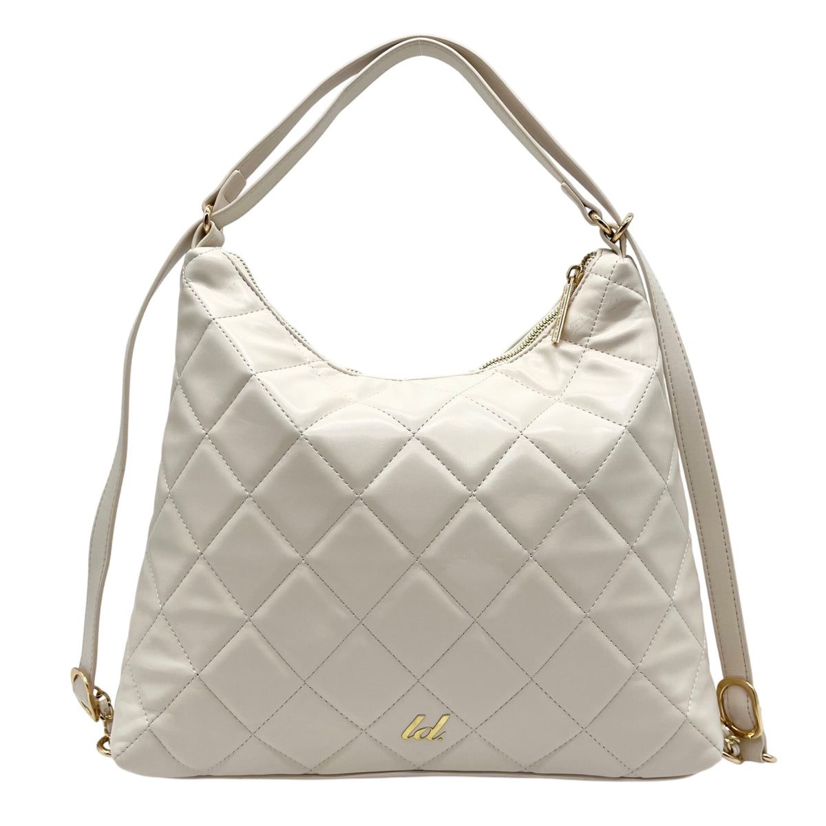 Like Dreams Ivory Quilted Convertible Shoulder Bag With Wallet