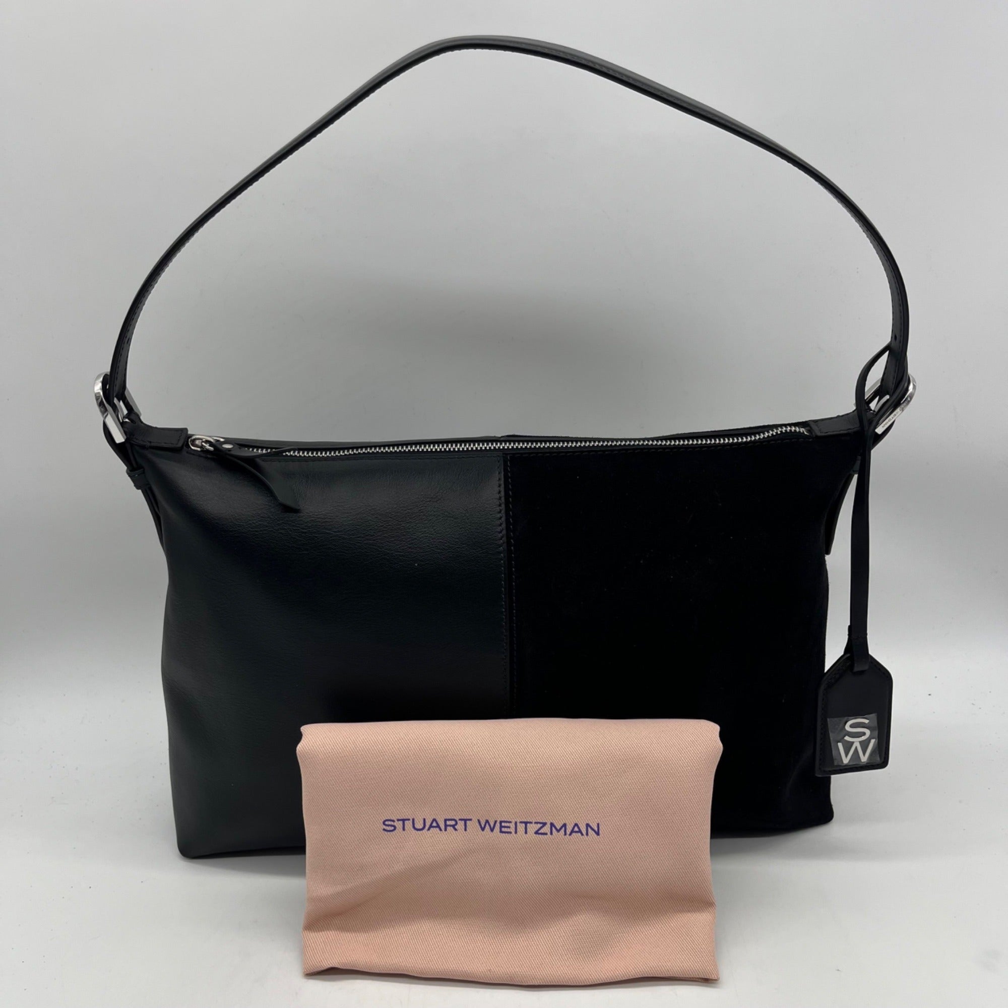 Stuart Weitzman Black Leather Shoulder Bag