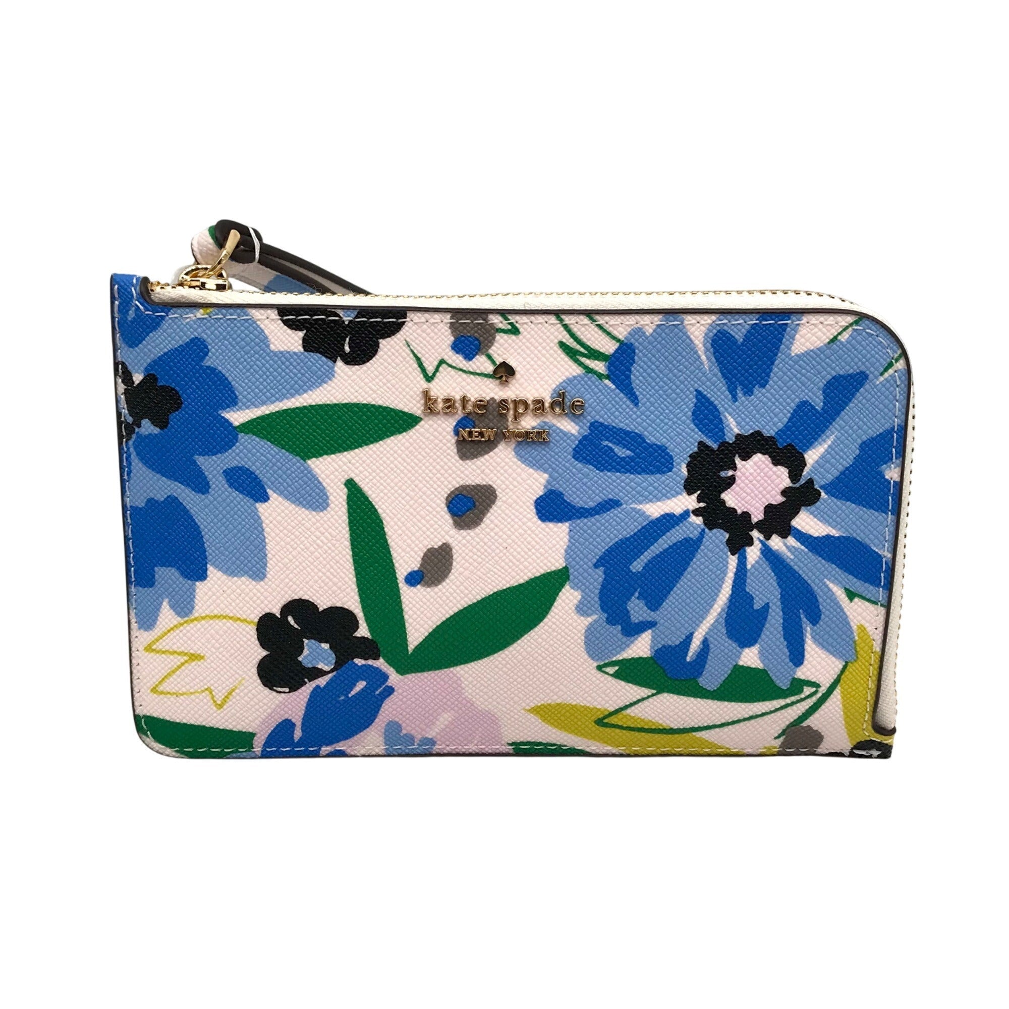 Kate Spade Cream Mult Leather Lucy Festival Floral Painted Wristlet