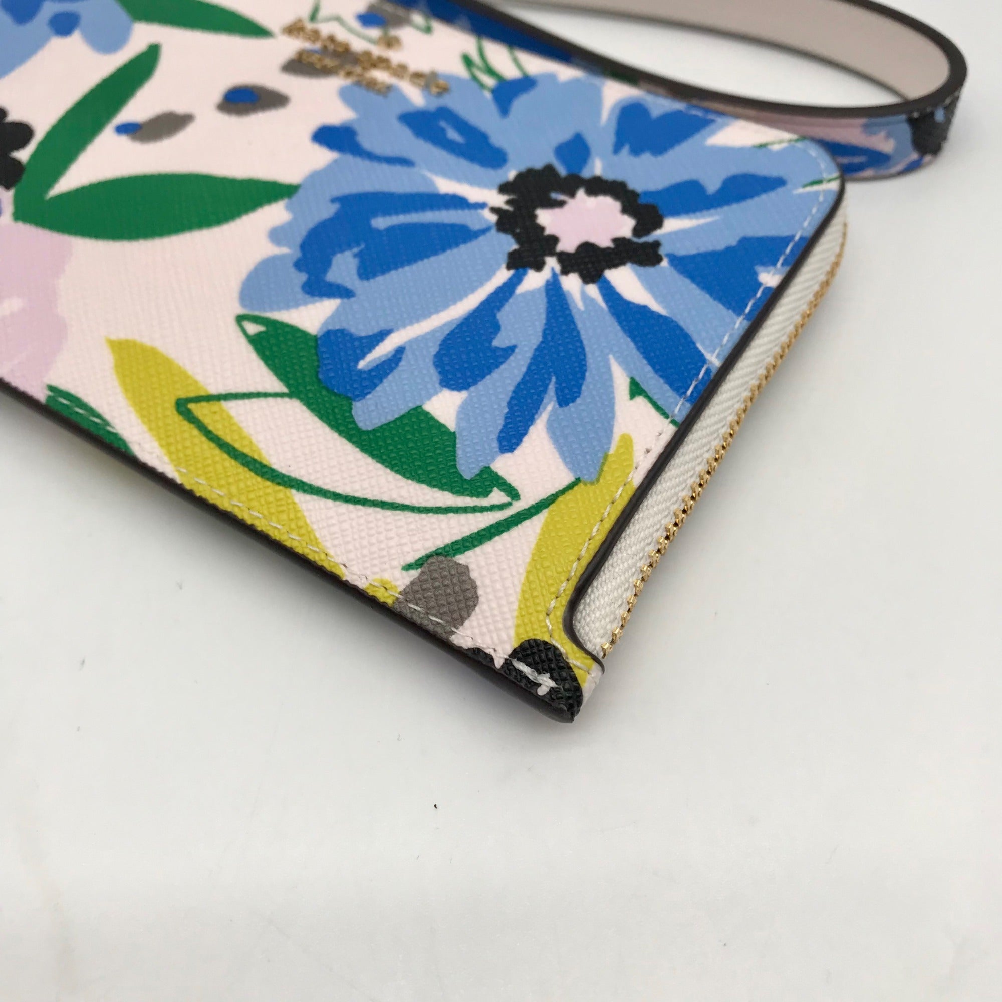Kate Spade Cream Mult Leather Lucy Festival Floral Painted Wristlet