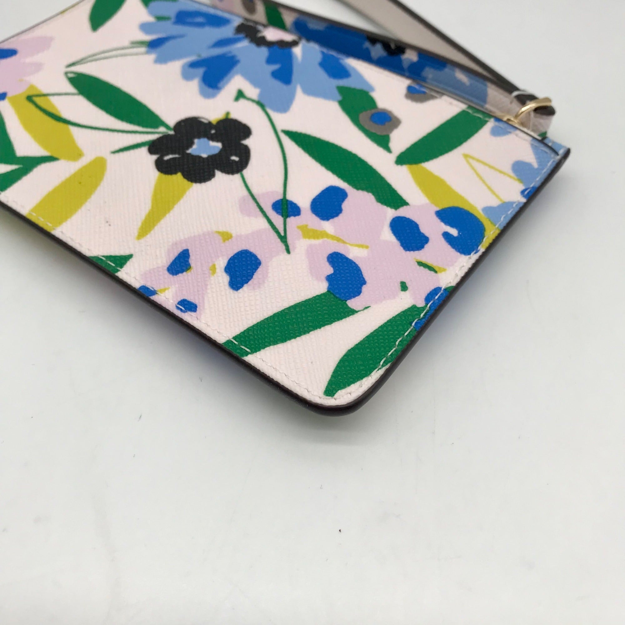 Kate Spade Cream Mult Leather Lucy Festival Floral Painted Wristlet