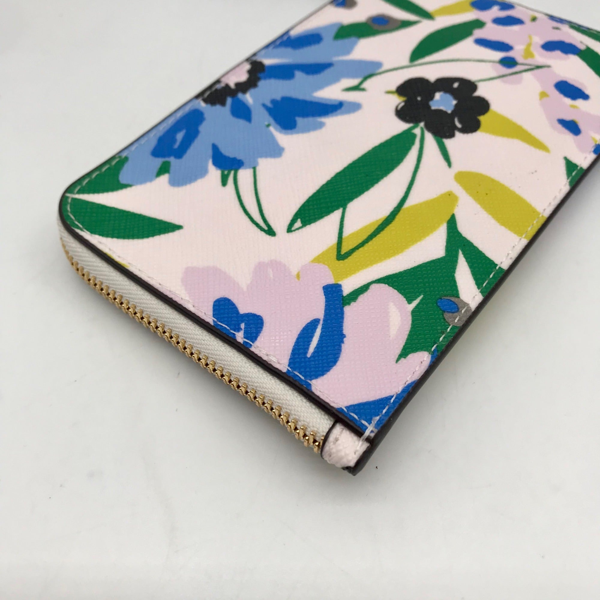 Kate Spade Cream Mult Leather Lucy Festival Floral Painted Wristlet