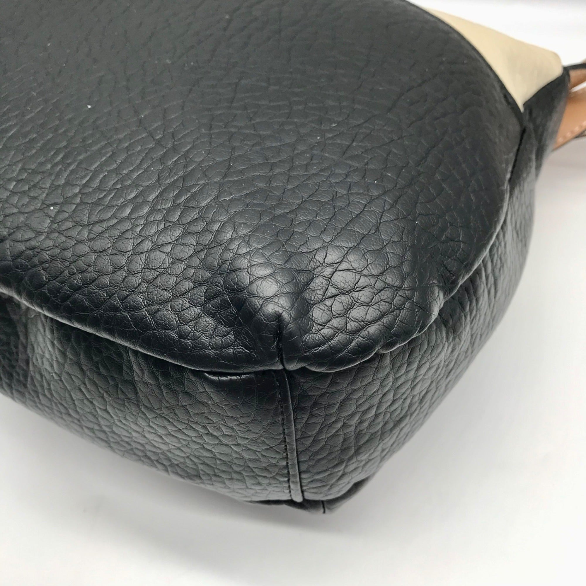 Giani Bernini Beige And Black Colorblock Pebbled Crossbody