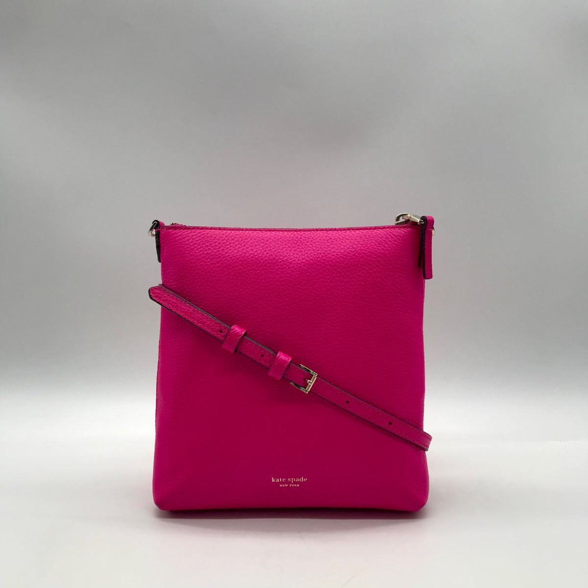 Kate Spade Hot Pink Pebbled Leather Crossbody Bag