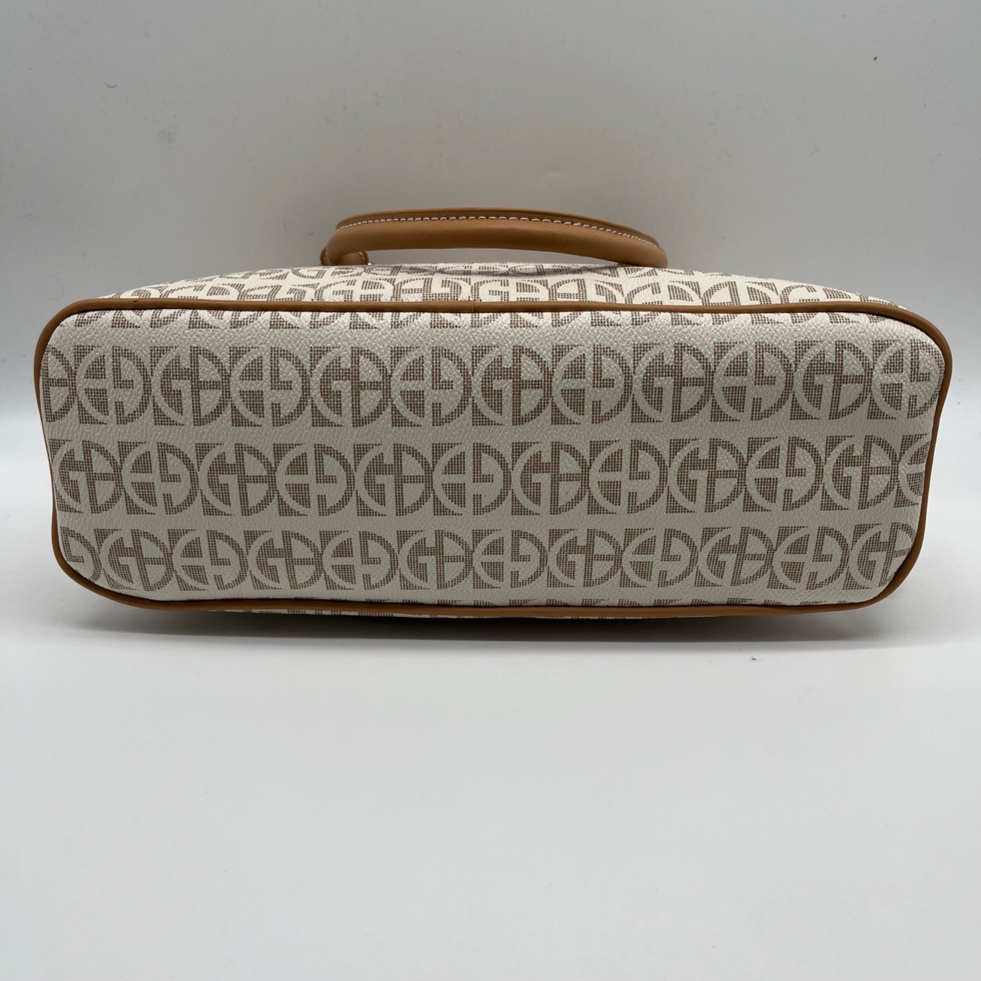 Giani Bernini Block Beige Faux Leather Signature Dome Satchel