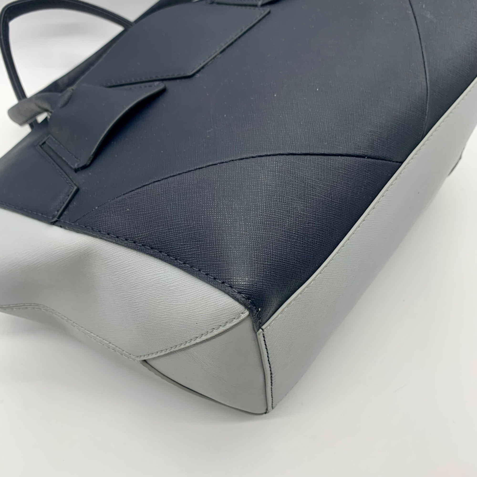Botkier Baby Blue &amp; Navy Saffiano Leather Colorblock Cooper Satchel