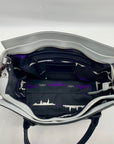 Botkier Baby Blue & Navy Saffiano Leather Colorblock Cooper Satchel