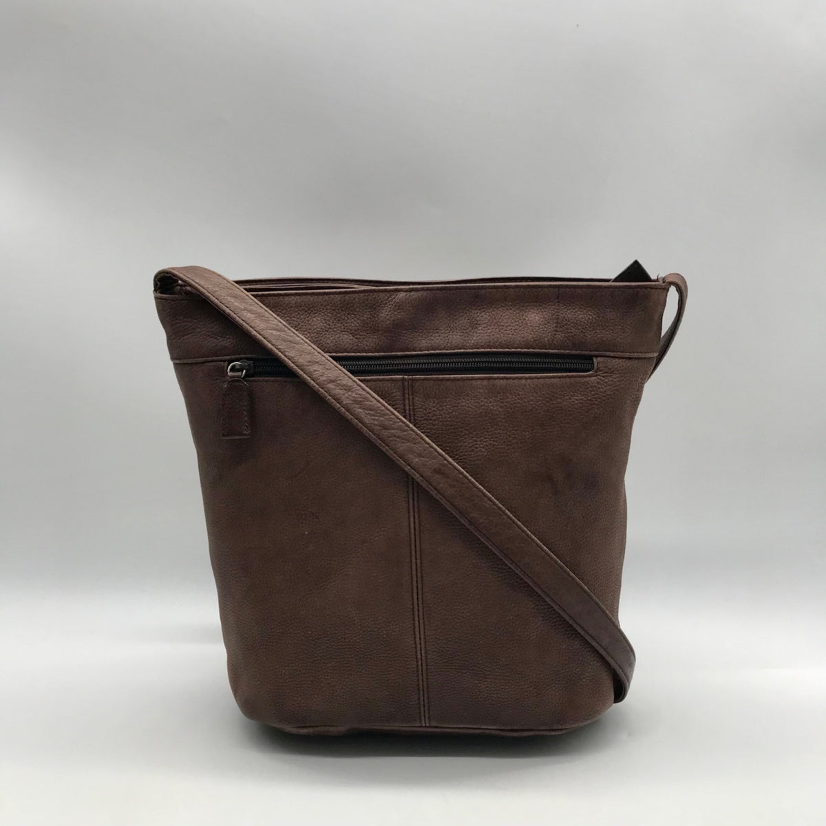 Tignanello Brown Pebbled Faux Leather Crossbody Bag