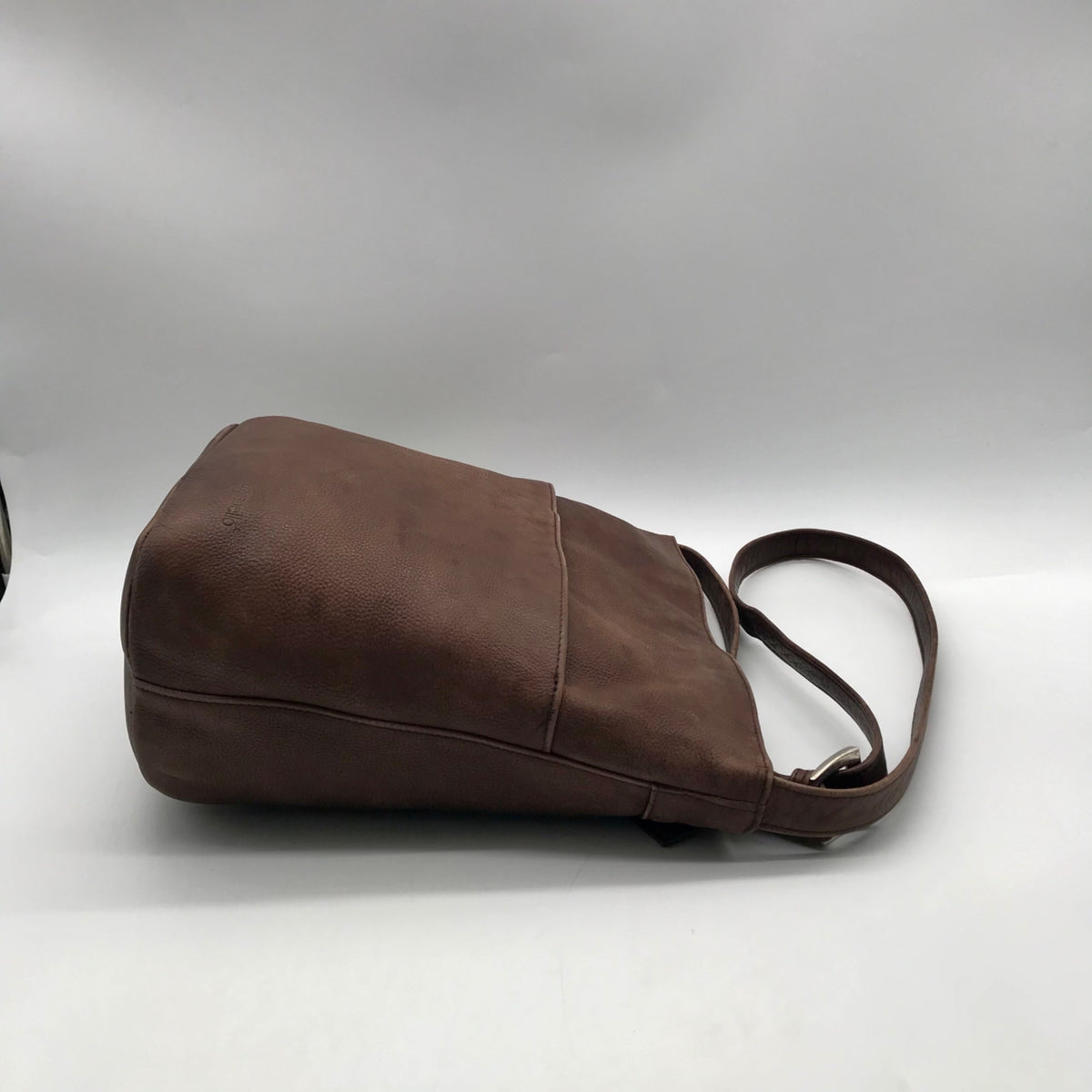 Tignanello Brown Pebbled Faux Leather Crossbody Bag