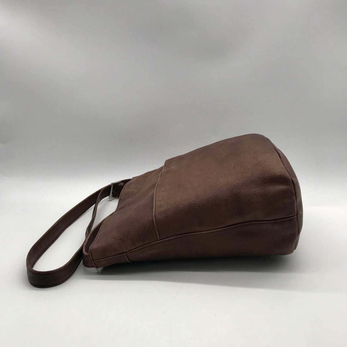 Tignanello Brown Pebbled Faux Leather Crossbody Bag