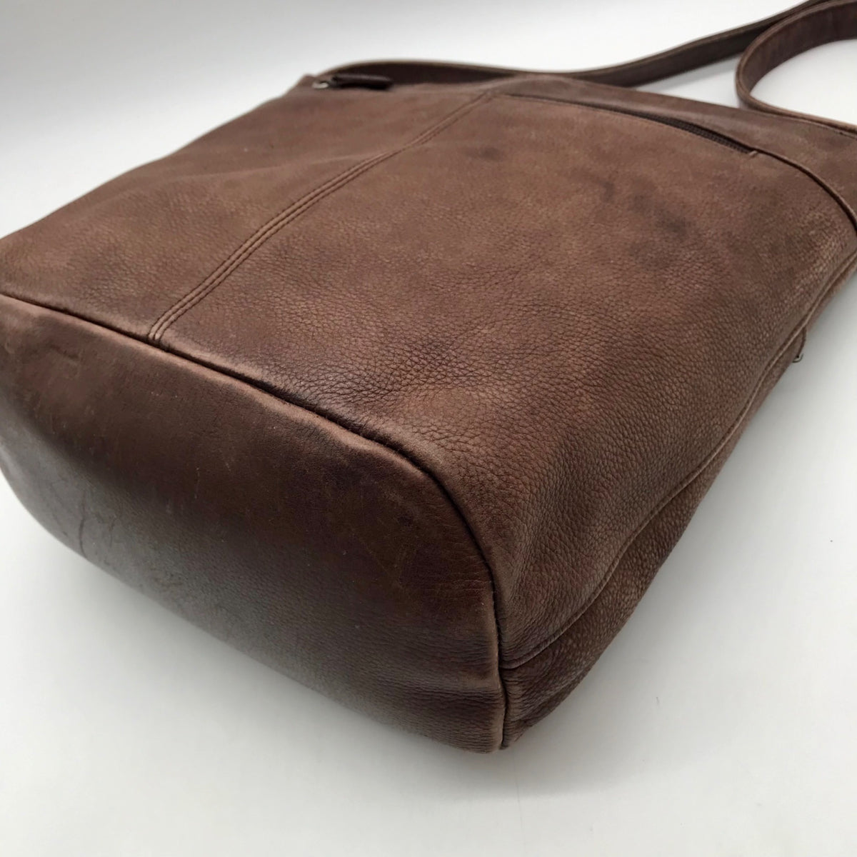 Tignanello Brown Pebbled Faux Leather Crossbody Bag