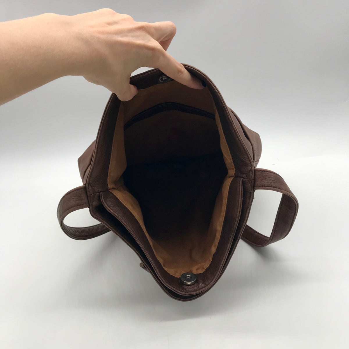 Tignanello Brown Pebbled Faux Leather Crossbody Bag
