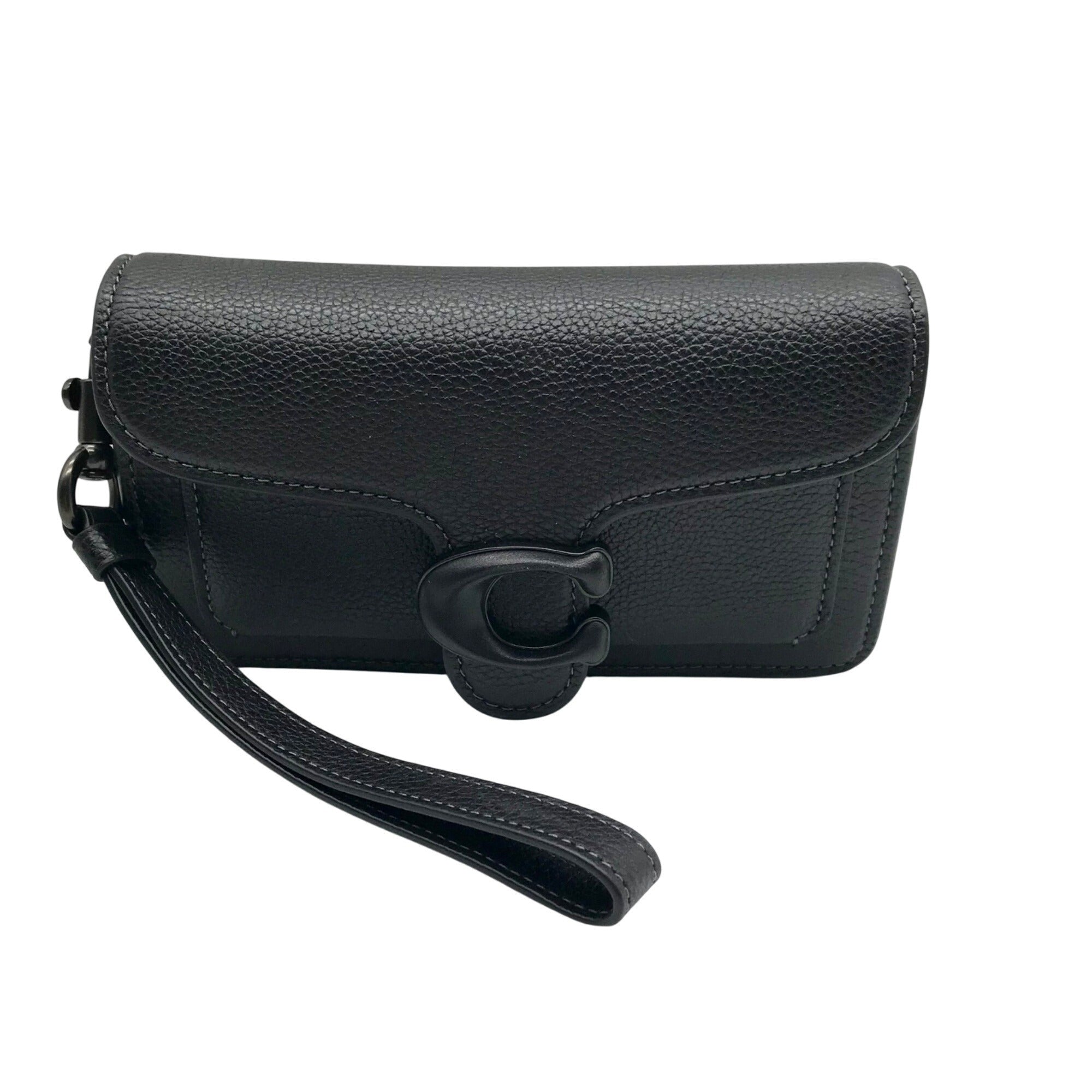 Coach Black Pebbled Leather Tabby Crossbody Wristlet Bag CJ925