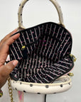 Betsey Johnson Pink & White Polka Dot Cat Face Tote Bag
