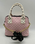 Betsey Johnson Pink & White Polka Dot Cat Face Tote Bag