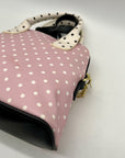 Betsey Johnson Pink & White Polka Dot Cat Face Tote Bag