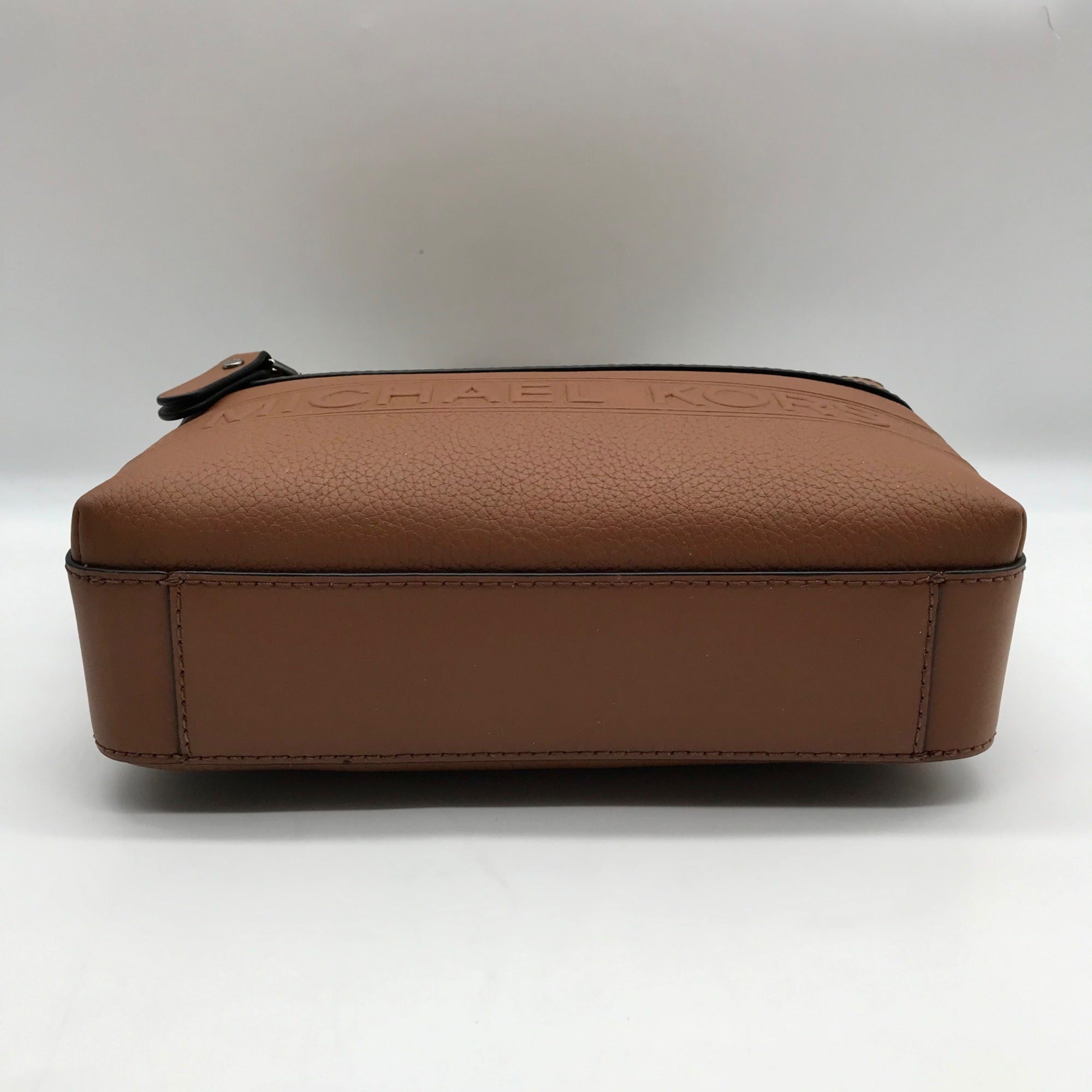 Michael Kors Luggage Brown Pebbled Leather Hudson Utility Crossbody Bag