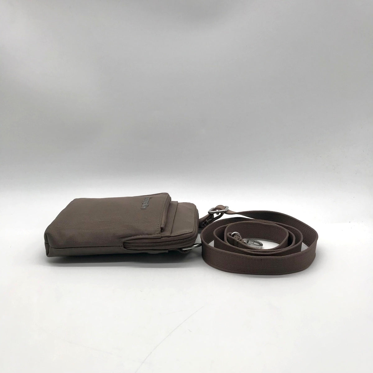 Baggallini Pale Brown Nylon Slim Crossbody Bag