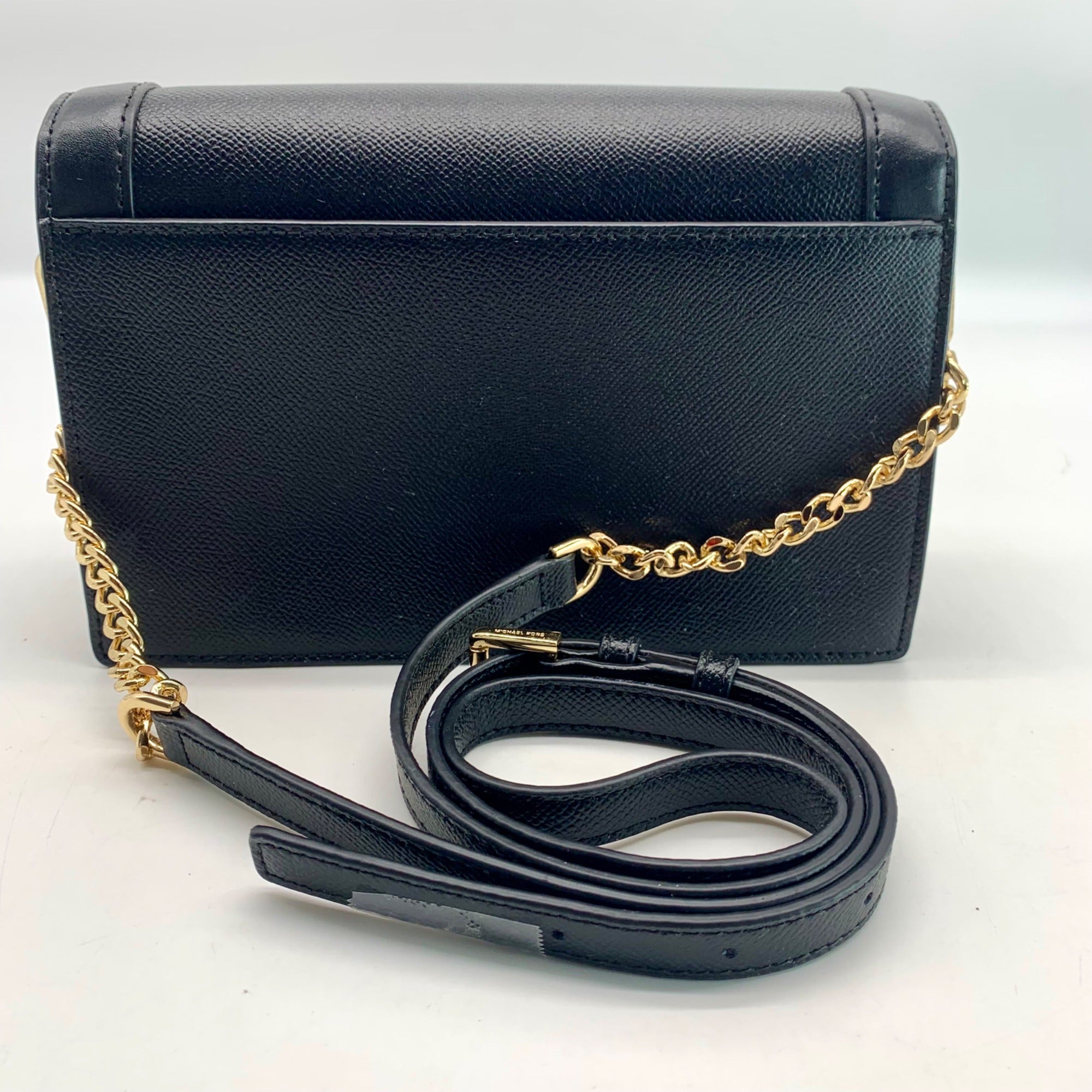 Michael Kors Jet Set Black Leather Full Flap Crossbody Bag