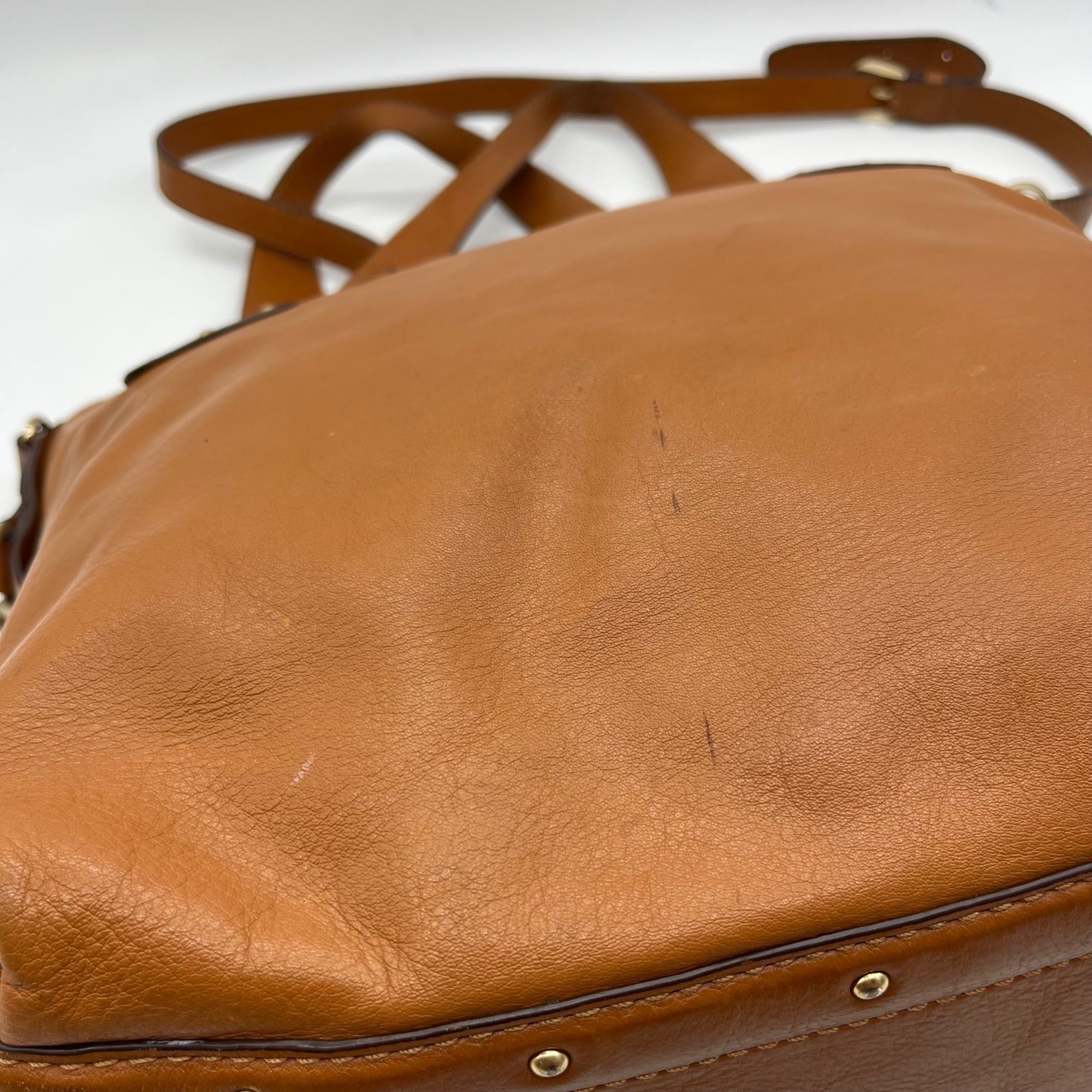 Michael Kors Brown Leather Big Valley North South Tote