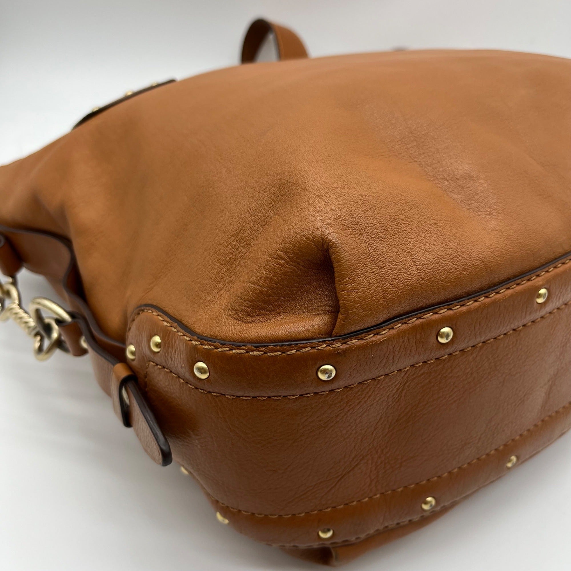 Michael Kors Brown Leather Big Valley North South Tote