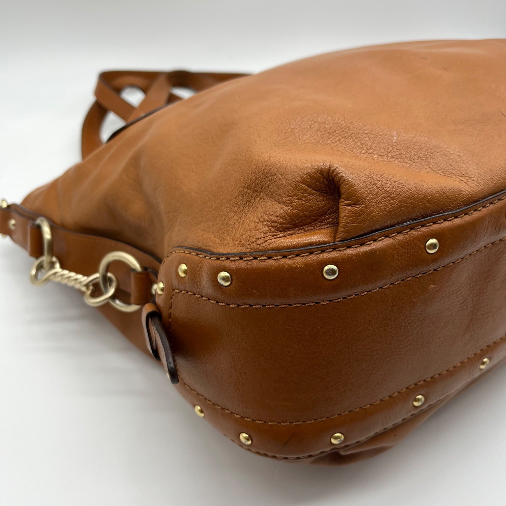 Michael Kors Brown Leather Big Valley North South Tote