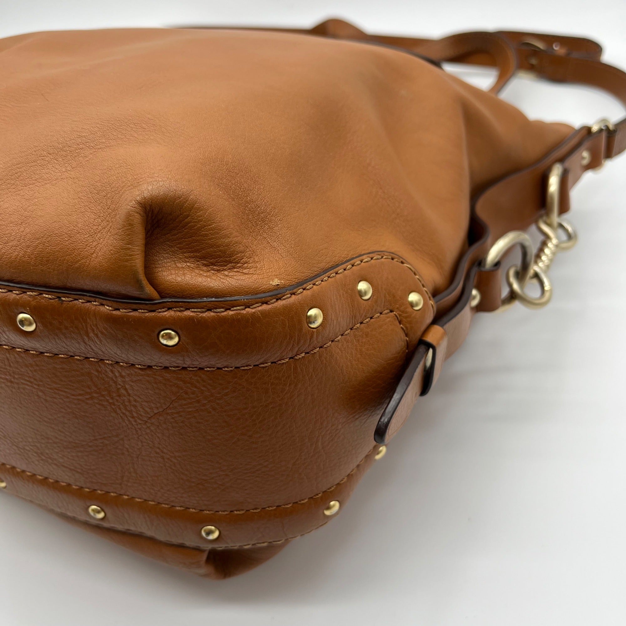 Michael Kors Brown Leather Big Valley North South Tote
