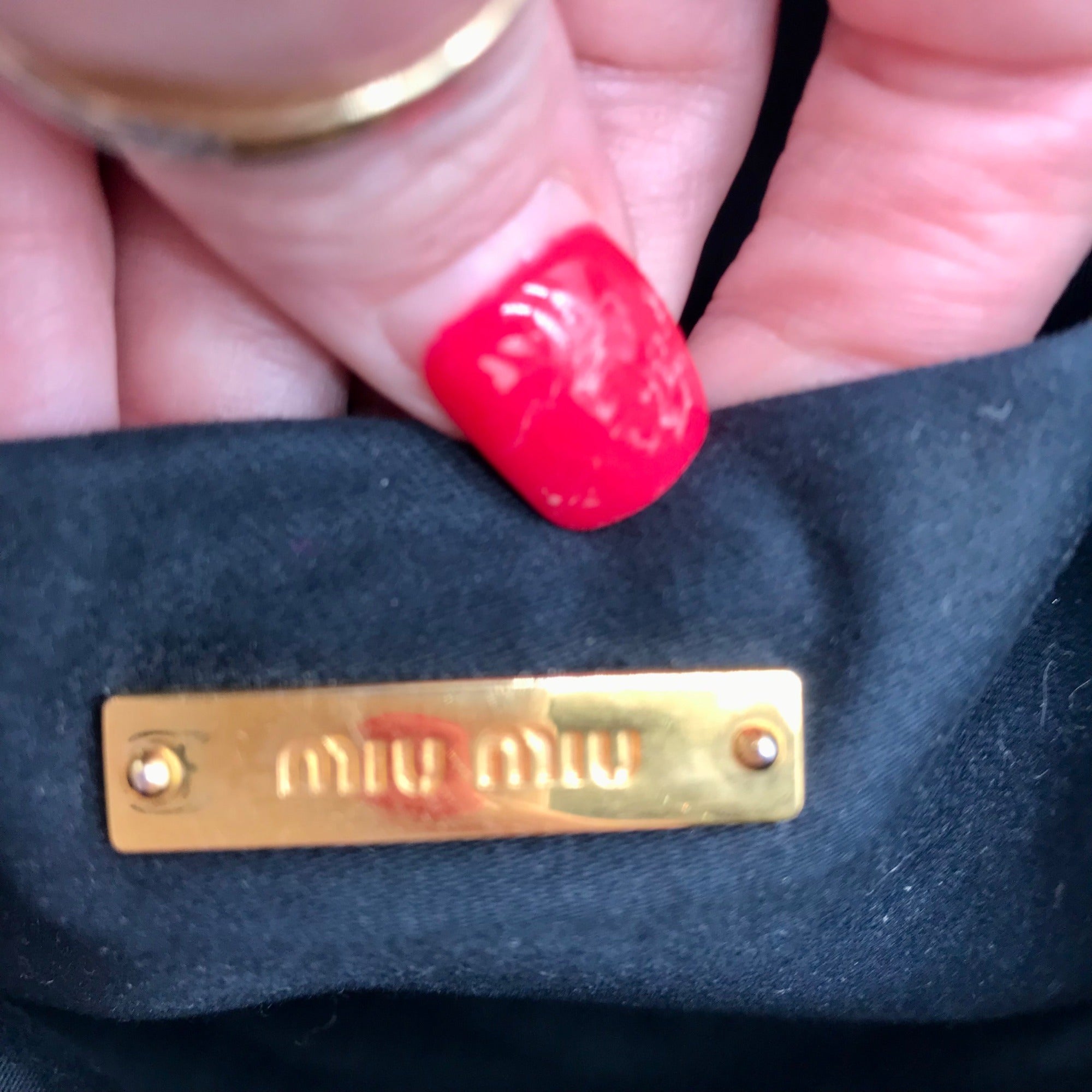 Miu Miu Black Nappa Leather Matelasse Clutch