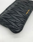 Miu Miu Black Nappa Leather Matelasse Clutch