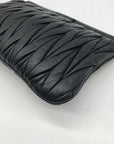 Miu Miu Black Nappa Leather Matelasse Clutch