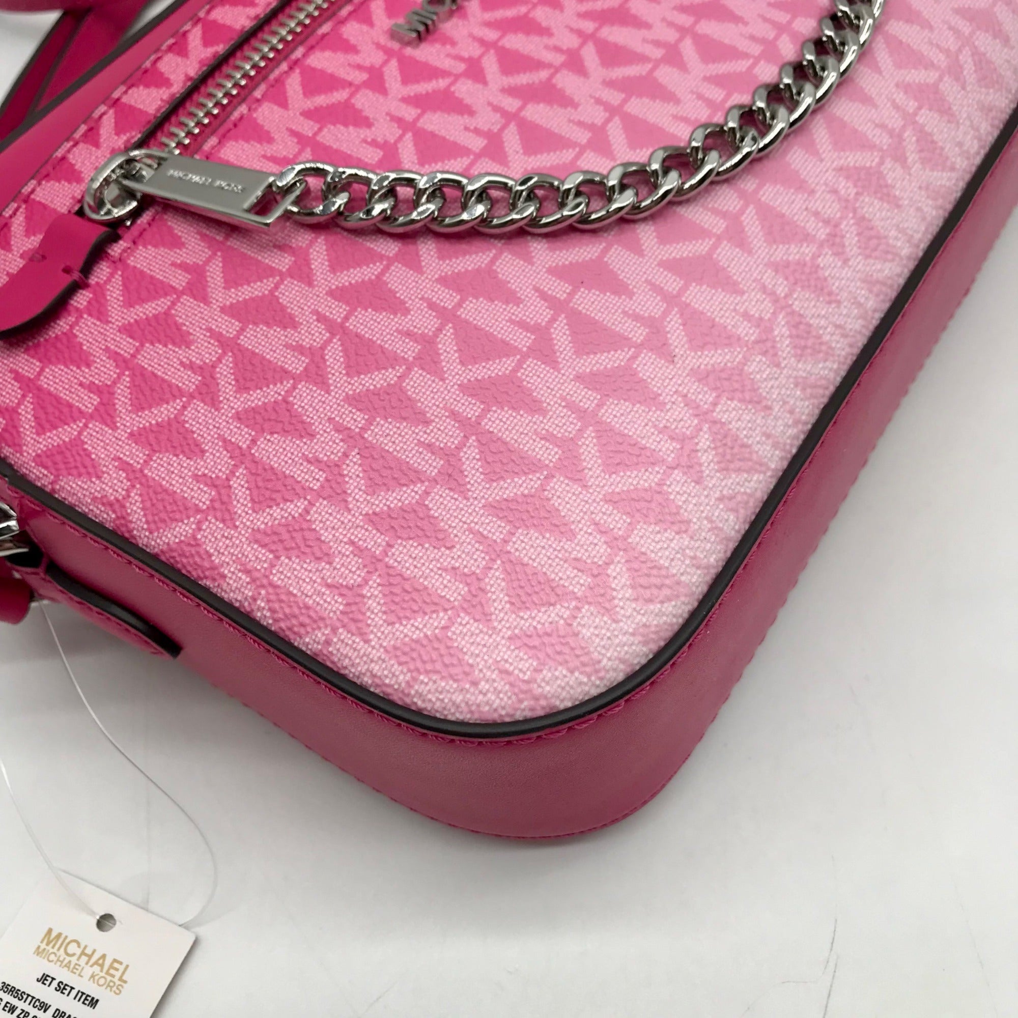 Michael Kors Dragon Fruit Ombre Leather Jet Set Logo Crossbody Bag