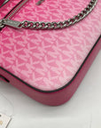 Michael Kors Dragon Fruit Ombre Leather Jet Set Logo Crossbody Bag
