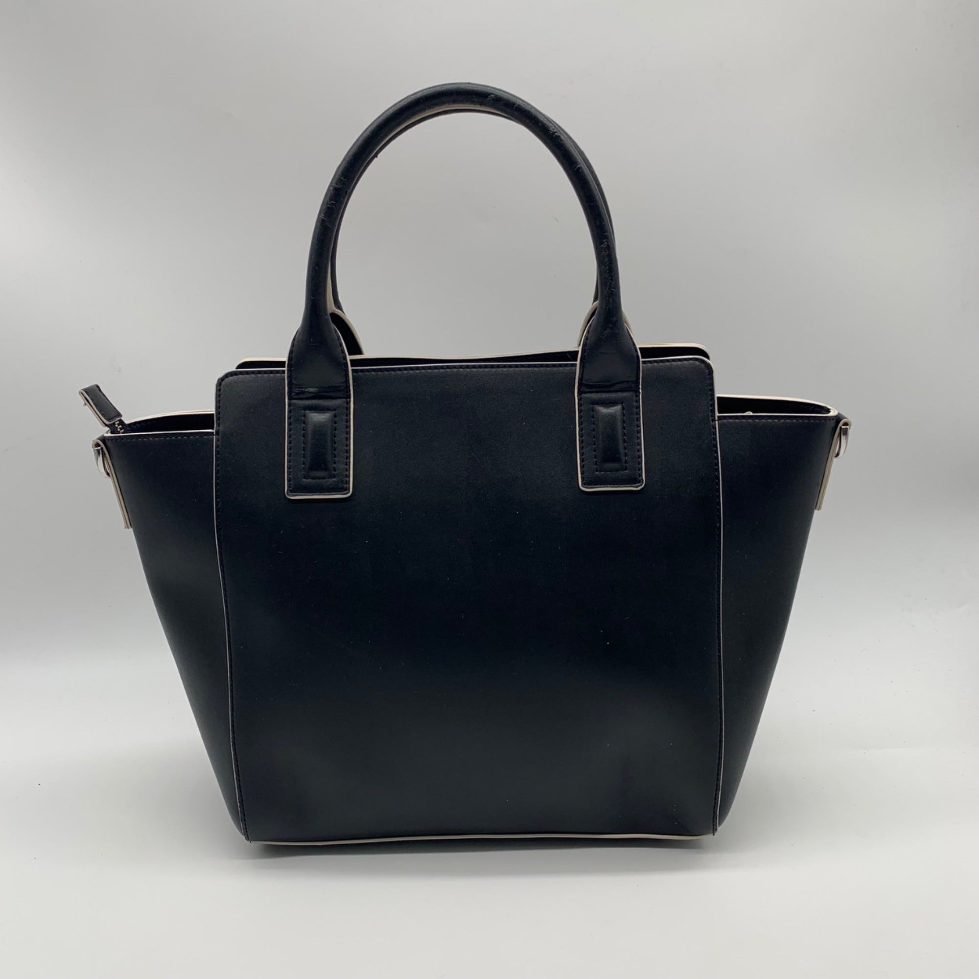 Vera Bradley Black Faux Leather Commuter Tote Bag