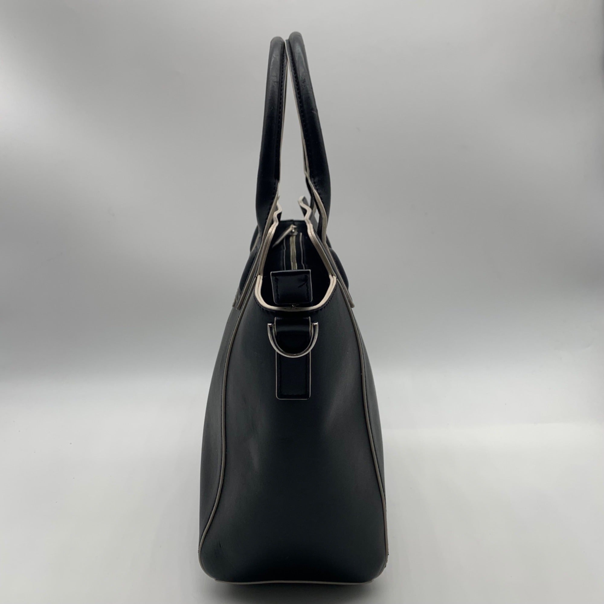 Vera Bradley Black Faux Leather Commuter Tote Bag