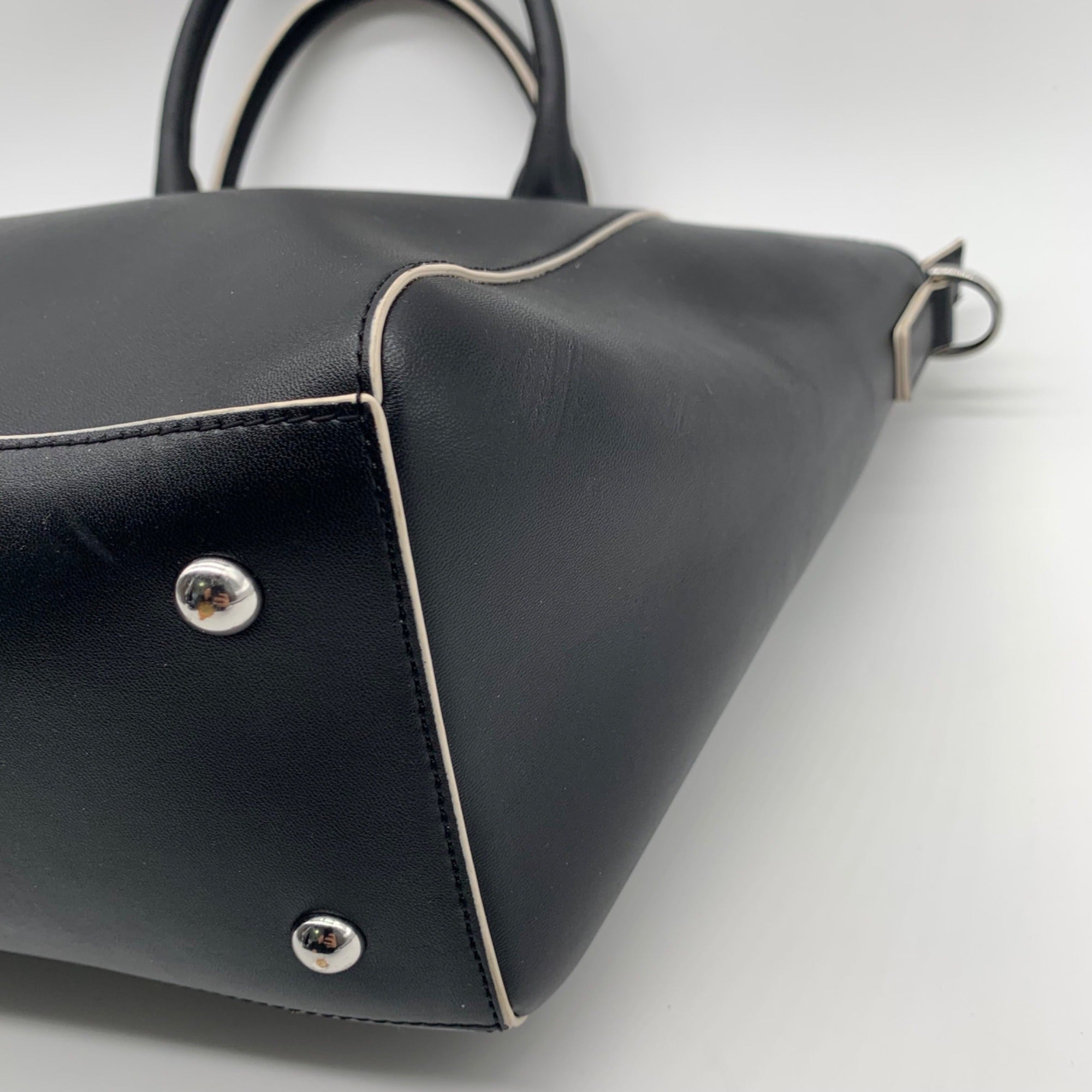 Vera Bradley Black Faux Leather Commuter Tote Bag