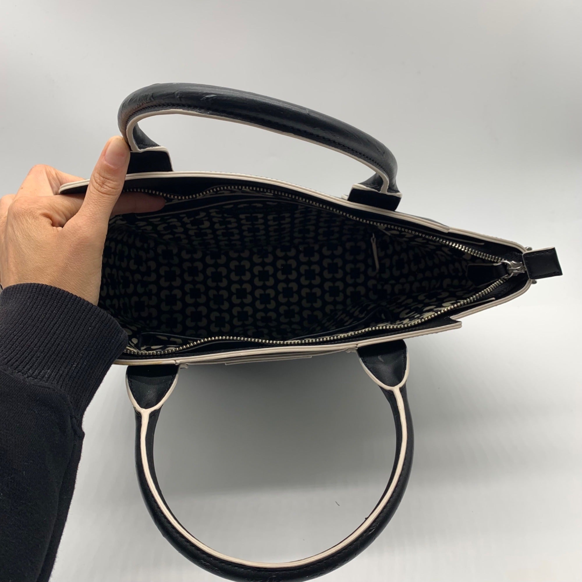 Vera Bradley Black Faux Leather Commuter Tote Bag
