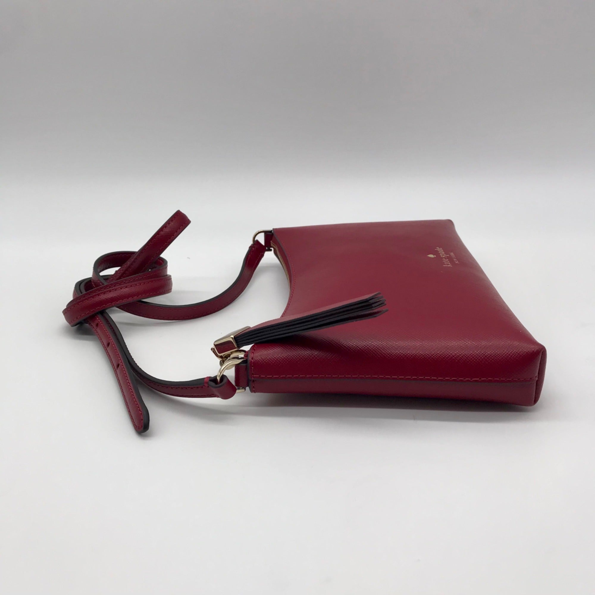 Kate Spade Red Saffiano Leather Sadie Crossbody Bag