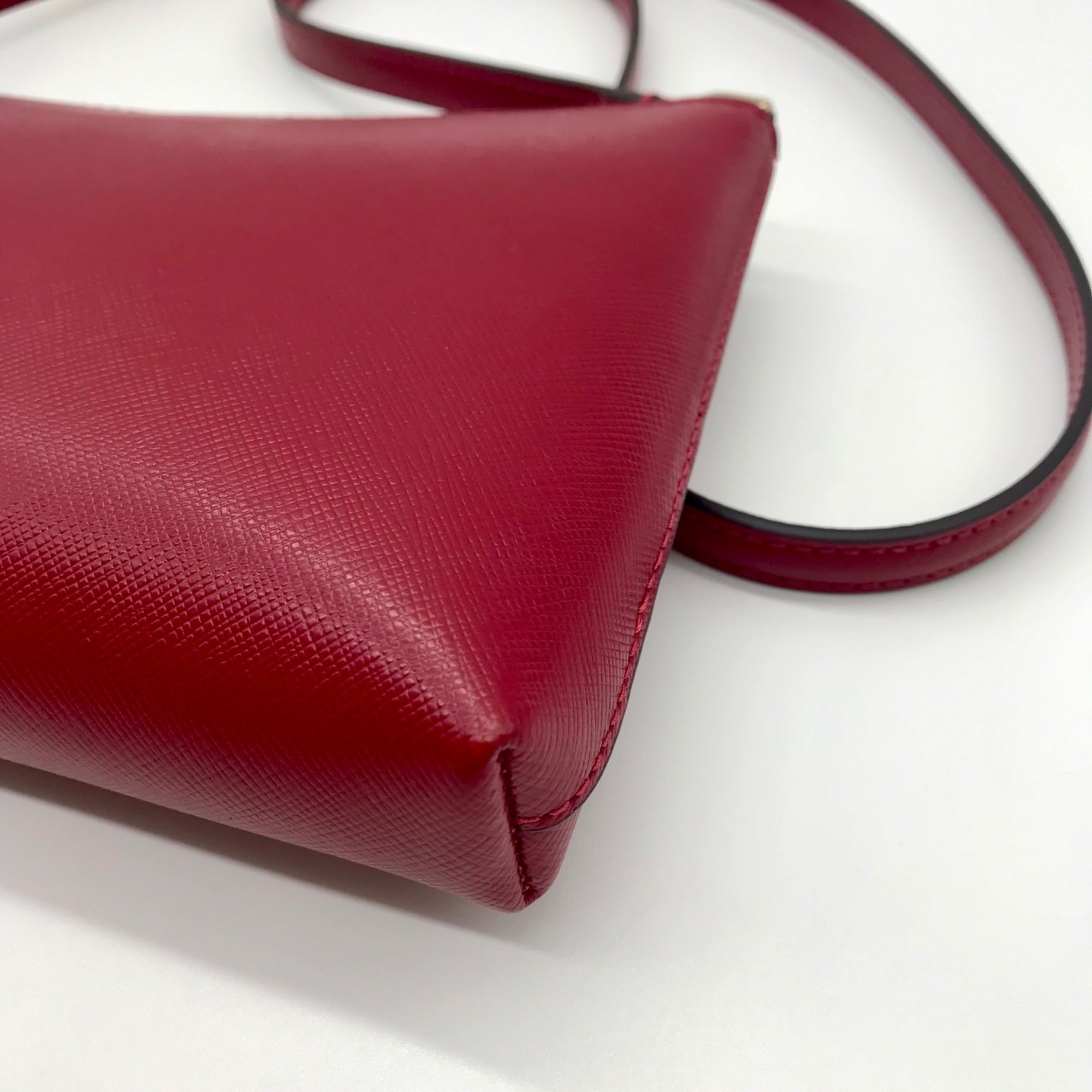 Kate Spade Red Saffiano Leather Sadie Crossbody Bag