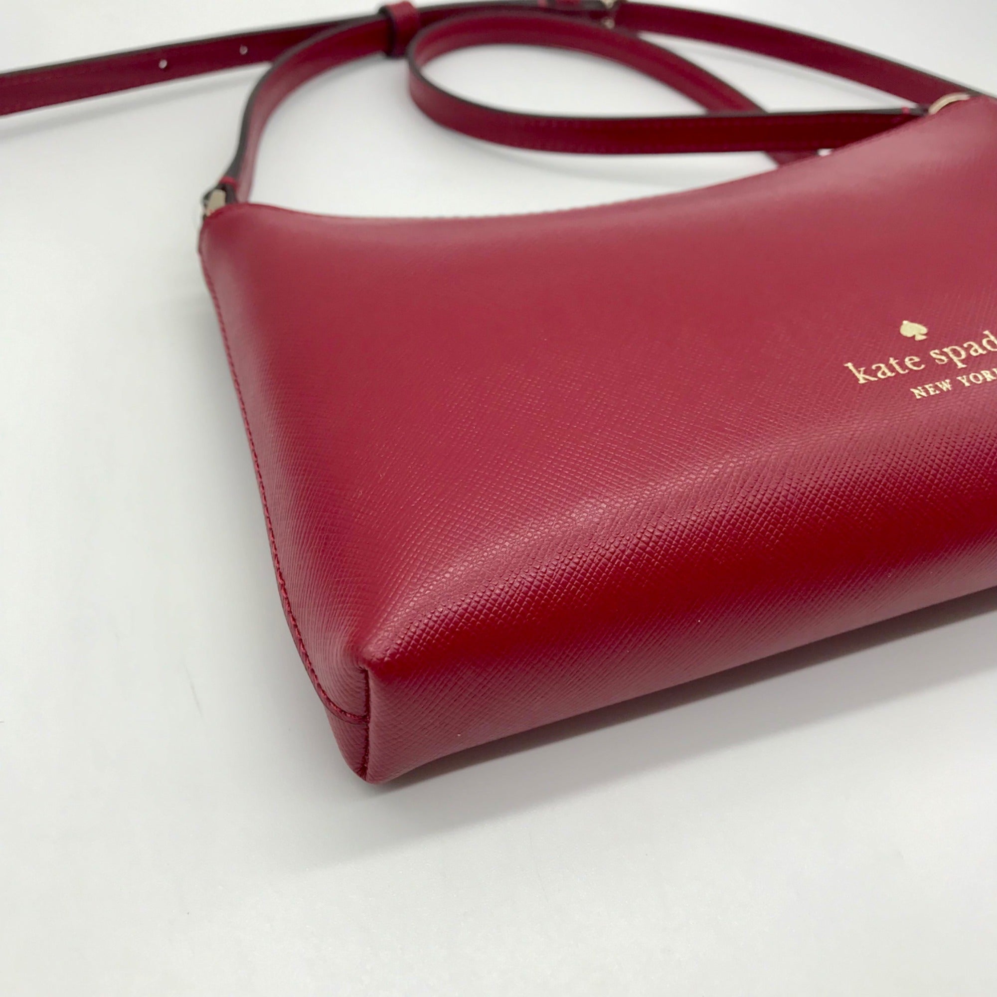 Kate Spade Red Saffiano Leather Sadie Crossbody Bag